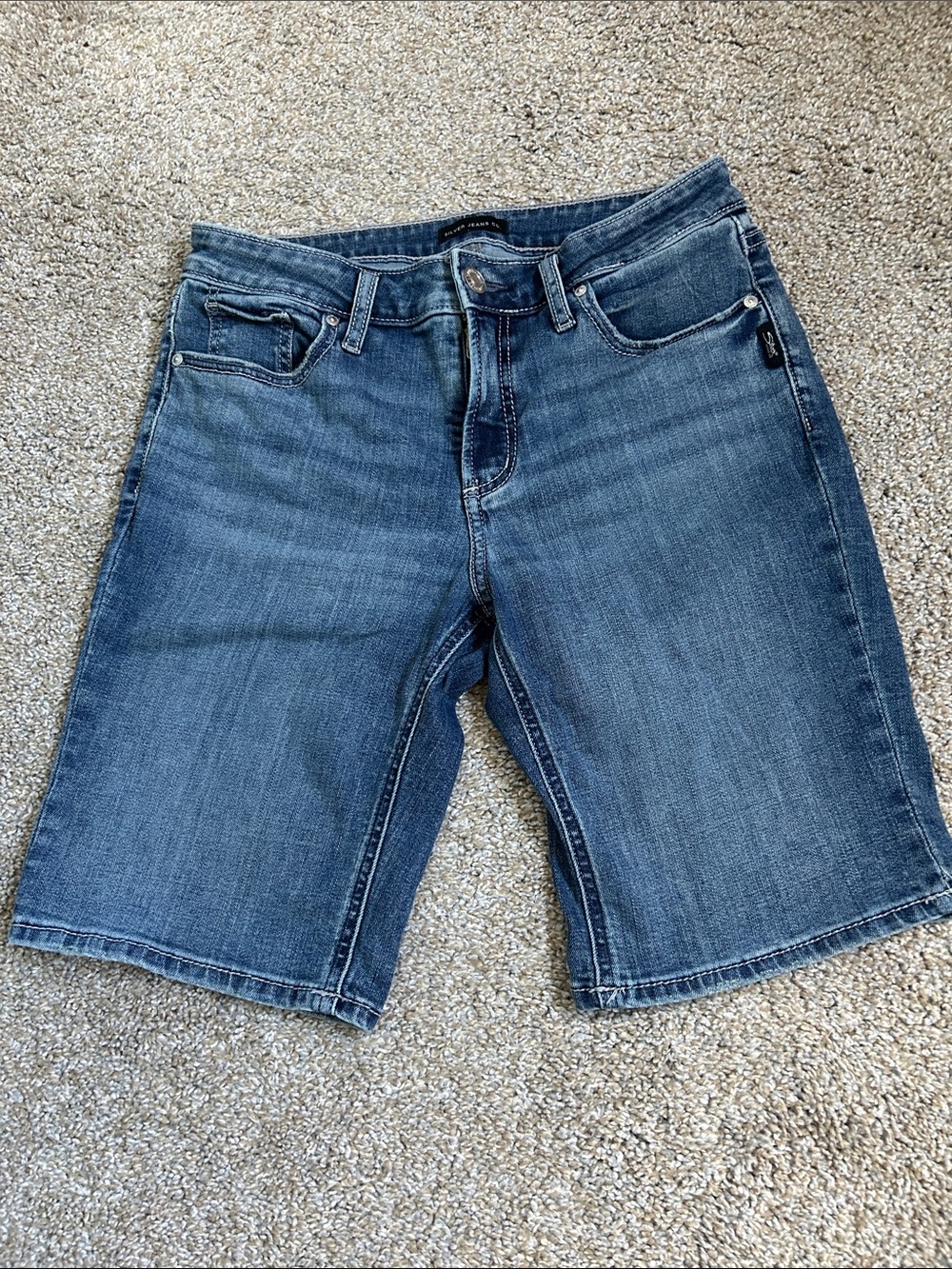 Silver Elyse ladies Bermuda Jean shorts med wash 28